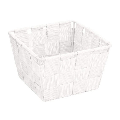 Εικόνα της Καλαθάκι μπάνιου Adria Mini τετράγωνο λευκό 14x14x9cm, WENKO
