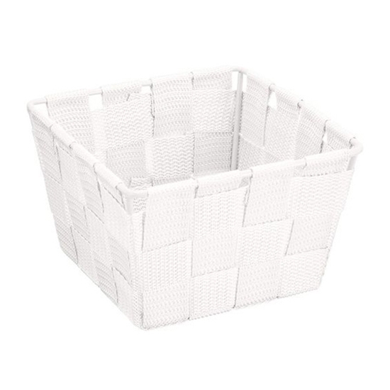 Εικόνα από Καλαθάκι μπάνιου Adria Mini τετράγωνο λευκό 14x14x9cm, WENKO