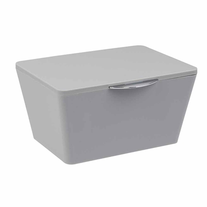 Εικόνα της Κουτί μπάνιου με καπάκι Brasil γκρι 19x15,5x10cm, WENKO