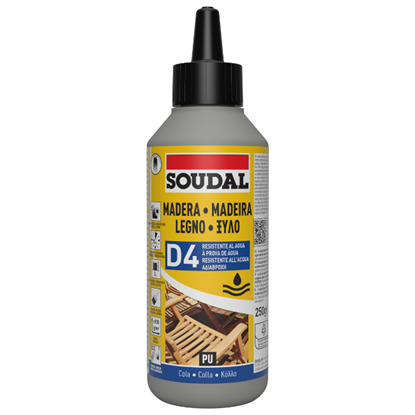 Εικόνα της Κόλλα ξύλου ταχείας πήξης D4 PU 250gr, Soudal