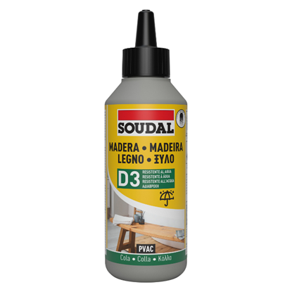 Εικόνα της Κόλλα ξύλου D3 PVA 250gr, Soudal