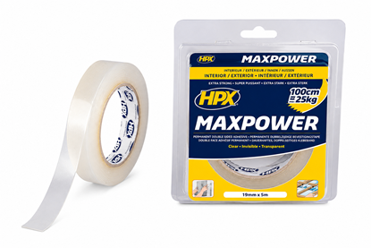 Εικόνα της Διάφανη ταινία διπλής όψης MAXPOWER 19mmx5m