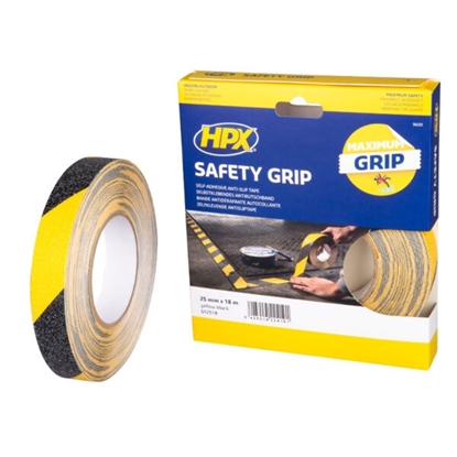 Εικόνα της Safety grip αντιολισθητική ταινία ασφαλείας κίτρινη/μαύρη 25mmx18m