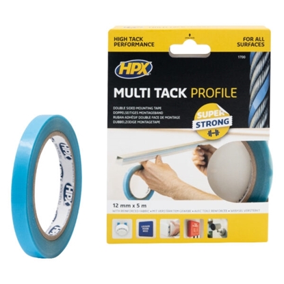 Εικόνα της Ημιδιάφανη ταινία διπλής όψης Multi Tack 12mm x 5m