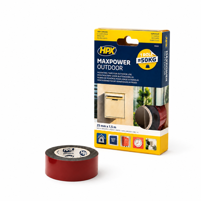 Εικόνα της Μαύρη ταινία διπλής όψης Maxpower outdoor 25mm x 1,5m